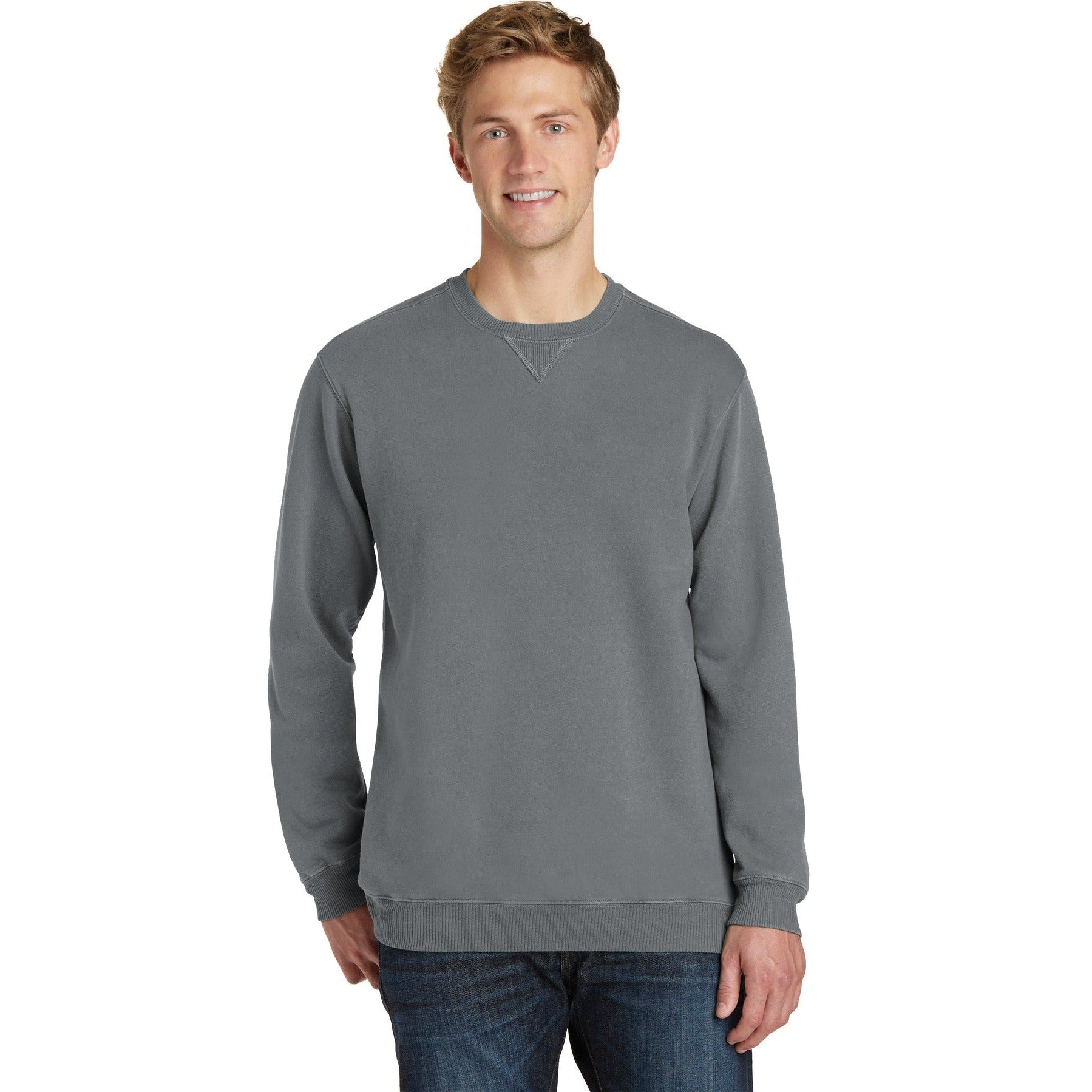 Port & Company-Port & Company® Beach Wash® Garment-Dyed Crewneck Sweatshirt PC098-MedTech-13